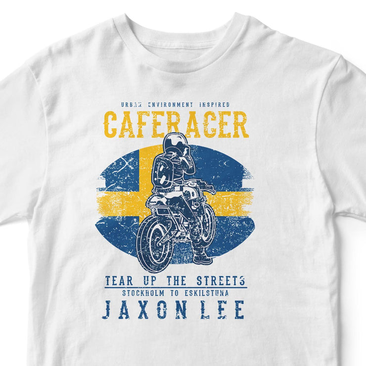 JL Tear up the Streets Sweden Cafe Racer Motorbike - T-shirt