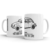 JL illustration for a Volkswagen 1974 Beetle Motorcar fan – Gift Mug