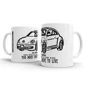 JL illustration for a Volkswagen Beetle 2012 Motorcar fan – Gift Mug