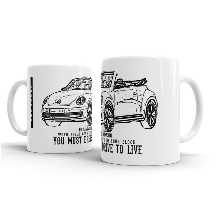 JL illustration for a Volkswagen Beetle Cabriolet Motorcar fan – Gift Mug