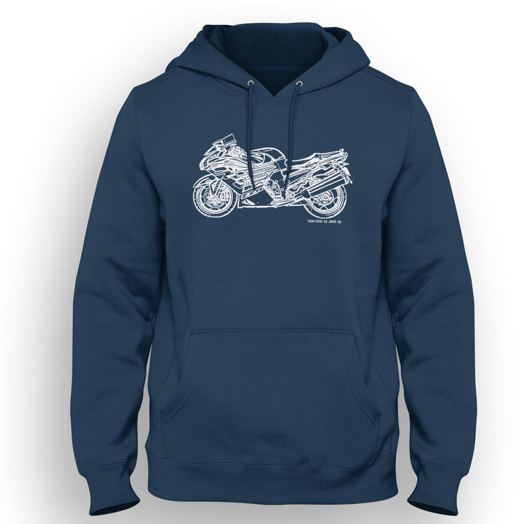 JL Illustration For A Kawasaki ZZR1400 Motorbike Fan Hoodie