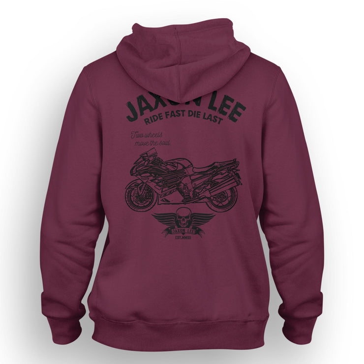 JL Ride Illustration For A Kawasaki ZZR1400 Motorbike Fan Hoodie