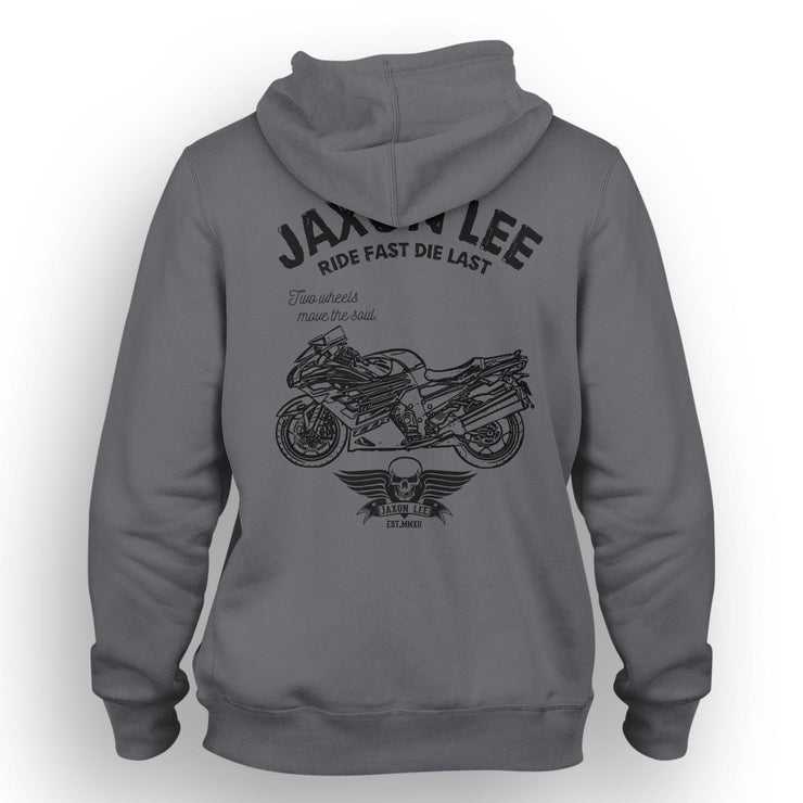 JL Ride Illustration For A Kawasaki ZZR1400 Motorbike Fan Hoodie