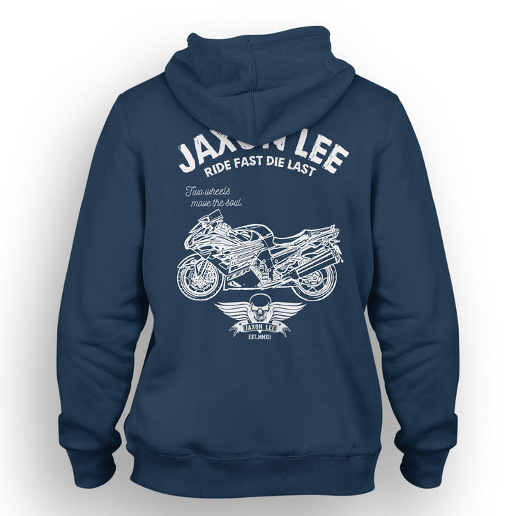 JL Ride Illustration For A Kawasaki ZZR1400 Motorbike Fan Hoodie