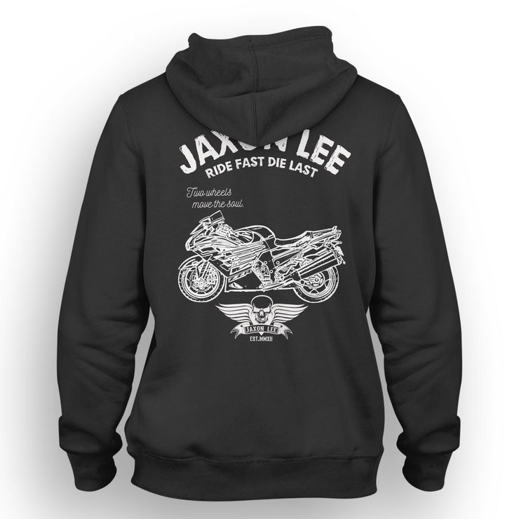 JL Ride Illustration For A Kawasaki ZZR1400 Motorbike Fan Hoodie