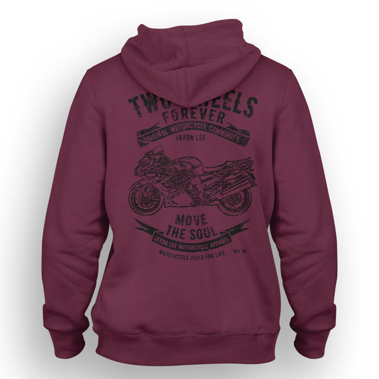 JL Soul Illustration For A Kawasaki ZZR1400 Motorbike Fan Hoodie