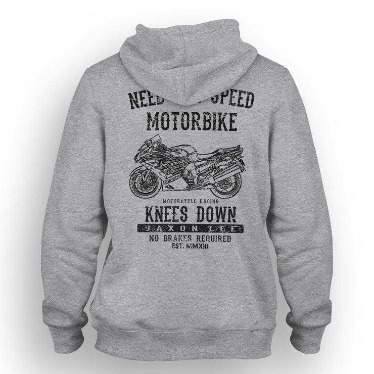 JL Speed Illustration For A Kawasaki ZZR1400 Motorbike Fan Hoodie