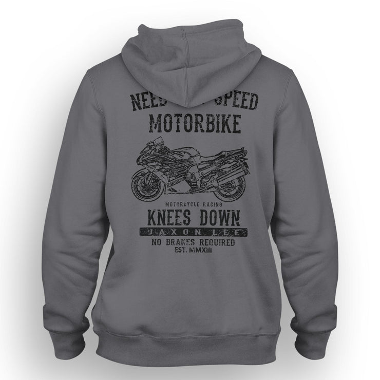 JL Speed Illustration For A Kawasaki ZZR1400 Motorbike Fan Hoodie