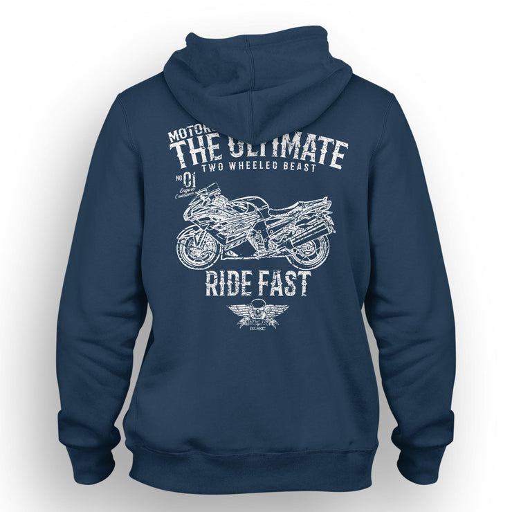 JL Ultimate Illustration For A Kawasaki ZZR1400 Motorbike Fan Hoodie