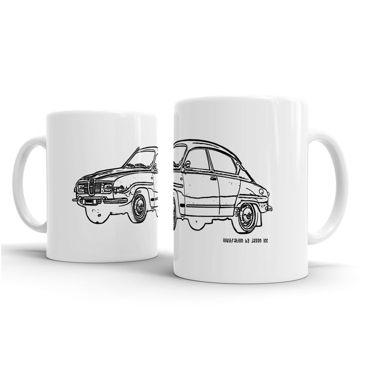 JL Illustration For A SAAB 96 Motorcar Fan – Gift Mug