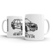 JL Illustration For A 2004 SAAB 9-2X Motorcar Fan – Gift Mug