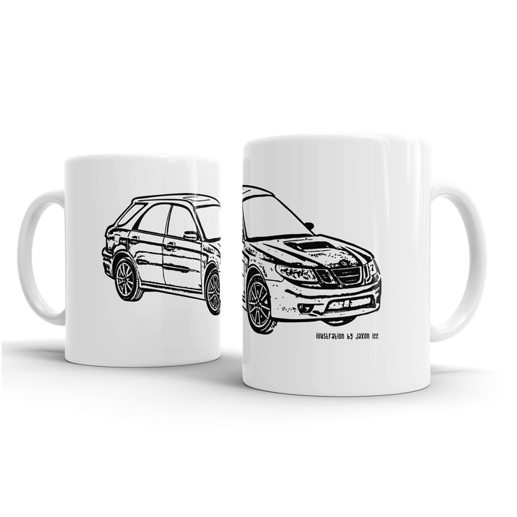 JL Illustration For A 2004 SAAB 9-2X Motorcar Fan – Gift Mug