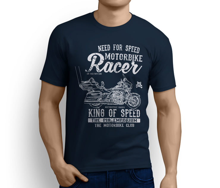 RH King Illustration For A Harley Davidson CVO Limited Motorbike Fan T-shirt