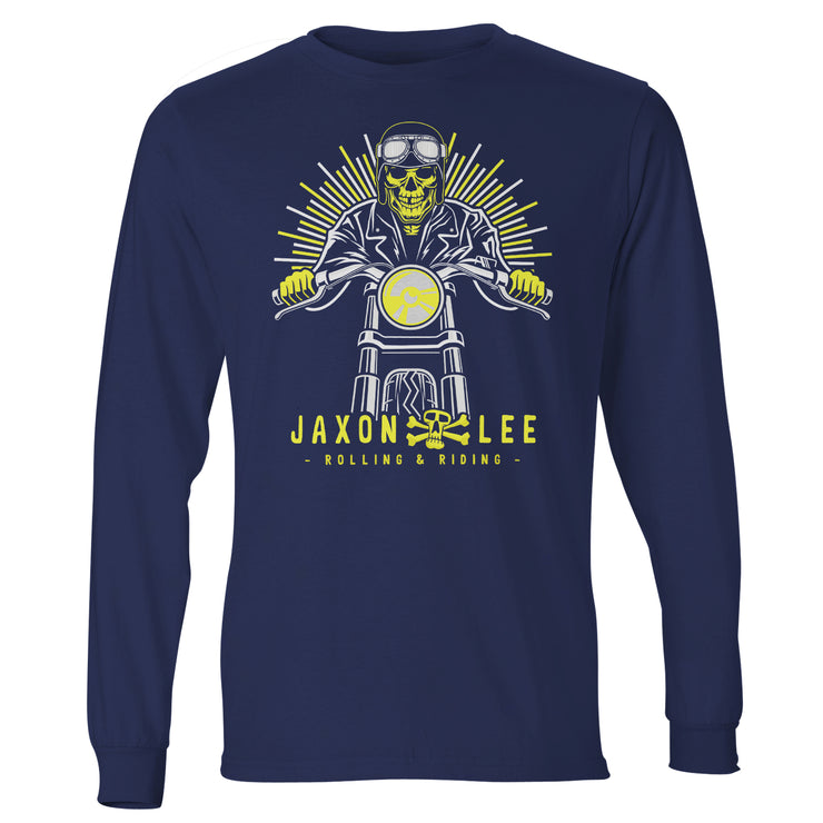 Jaxon Lee Skull Biker Motorcycle Club – Long Sleeve T-shirt