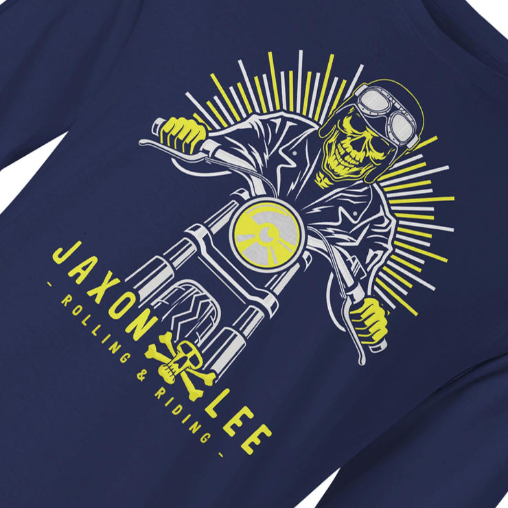 Jaxon Lee Skull Biker Motorcycle Club – Long Sleeve T-shirt