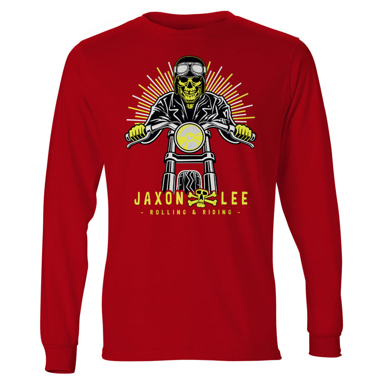 Jaxon Lee Skull Biker Motorcycle Club – Long Sleeve T-shirt