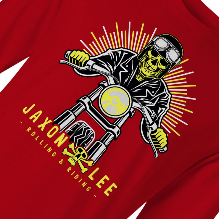 Jaxon Lee Skull Biker Motorcycle Club – Long Sleeve T-shirt